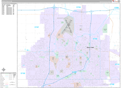 Sioux Falls Wall Map Premium Style 2025